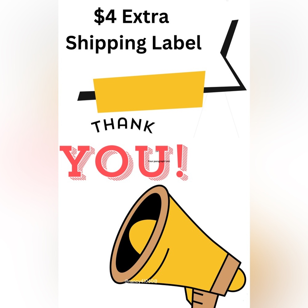 Live Show $4 Extra Shipping Label